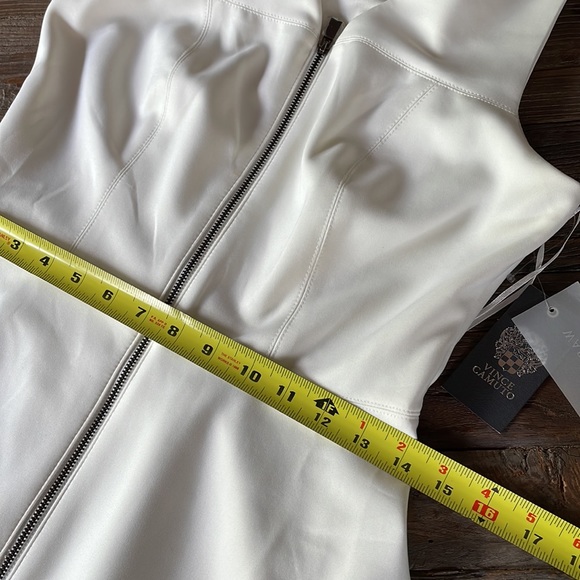Vince Camuto white scuba fit and flare dress NWT SIZE 6 - Picture 10 of 11